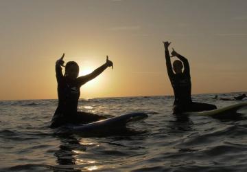 Sunset surf