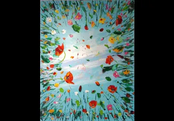 Allongé dans les fleurs 