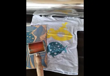 Linogravure : imprime ton tee shirt de l'été._Le Château-d'Oléron